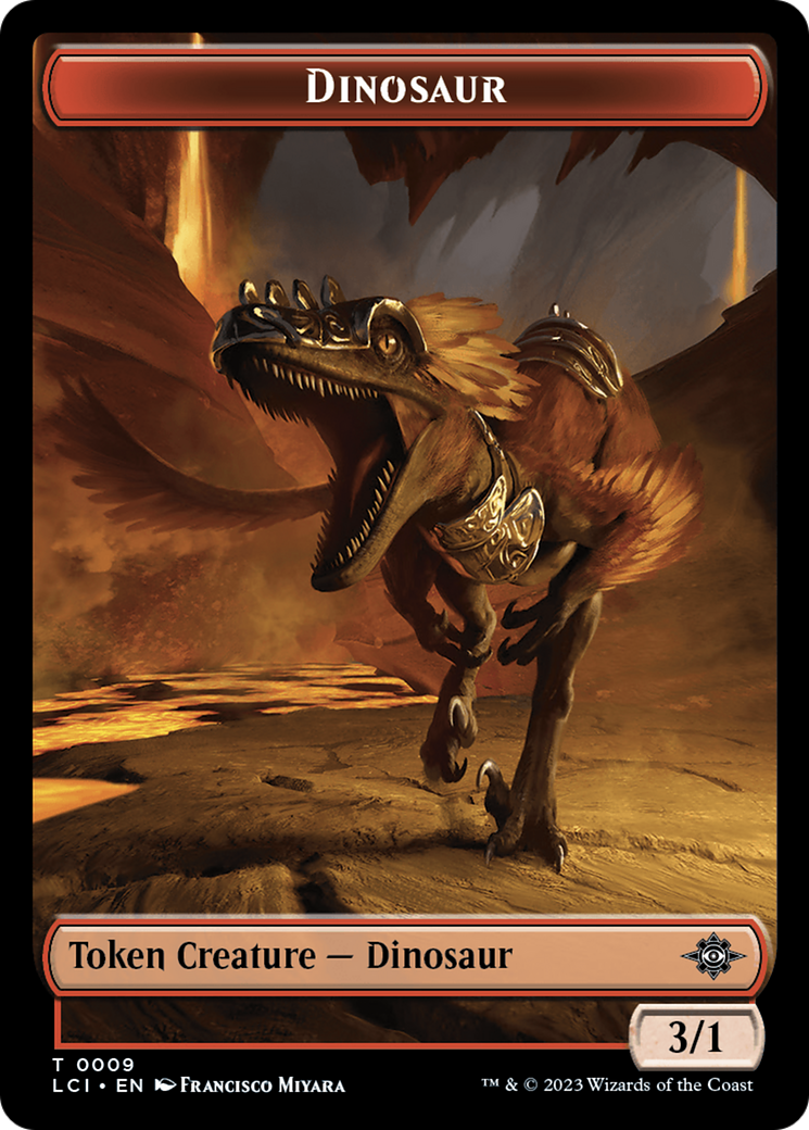Copy // Dinosaur (0009) Double-Sided Token [The Lost Caverns of Ixalan Tokens] | Mindsight Gaming