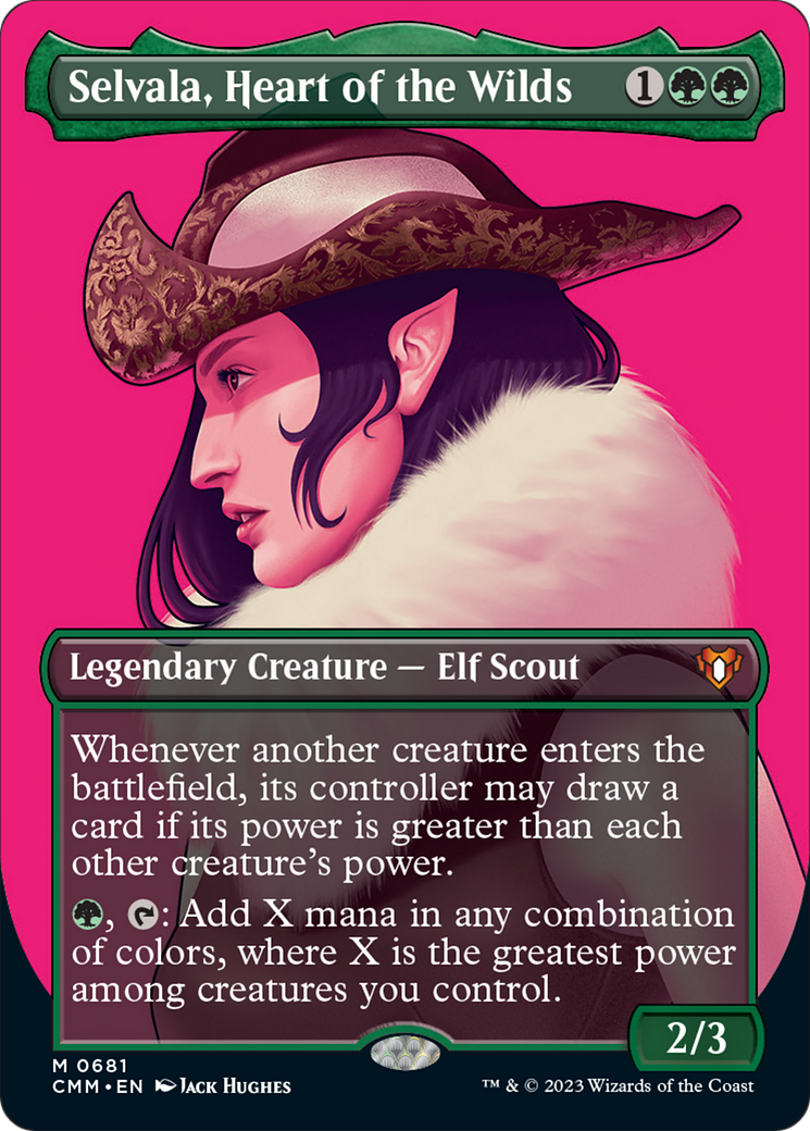 Selvala, Heart of the Wilds (Borderless Profile) [Commander Masters] | Mindsight Gaming