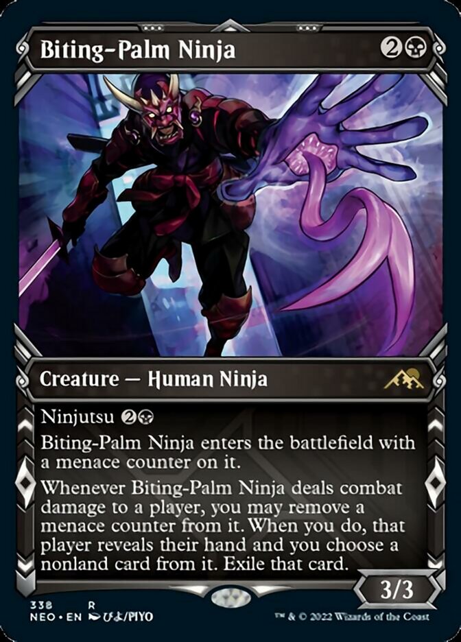 Biting-Palm Ninja (Showcase Ninja) [Kamigawa: Neon Dynasty] | Mindsight Gaming