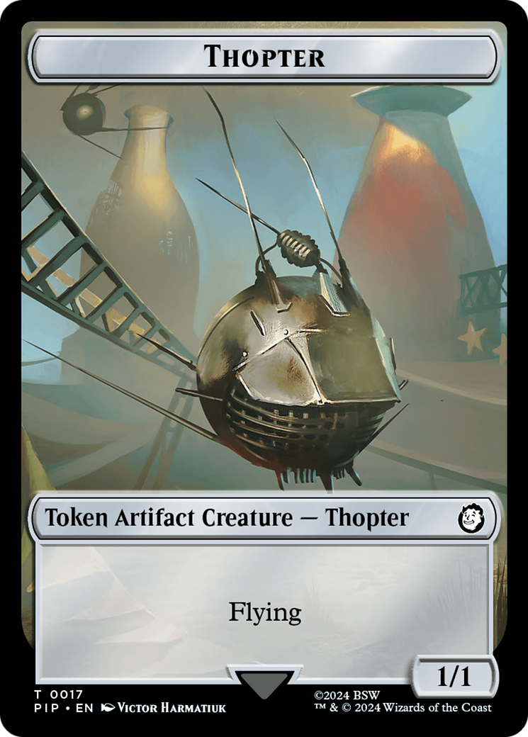 Treasure (0018) // Thopter Double-Sided Token [Fallout Tokens] | Mindsight Gaming