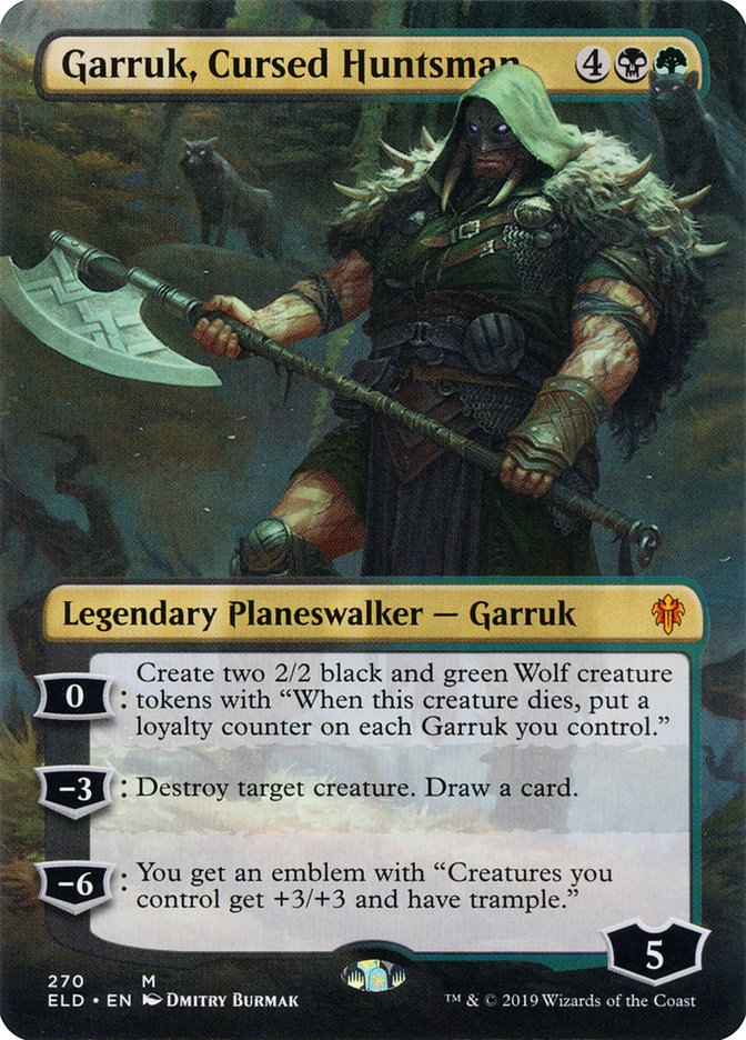 Garruk, Cursed Huntsman (Borderless) [Throne of Eldraine] | Mindsight Gaming