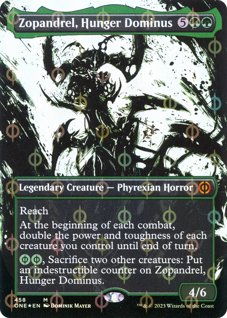 Zopandrel, Hunger Dominus (Borderless Ichor Step-and-Compleat Foil) [Phyrexia: All Will Be One] | Mindsight Gaming