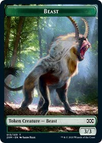 Beast // Treasure Double-sided Token [Double Masters Tokens] | Mindsight Gaming