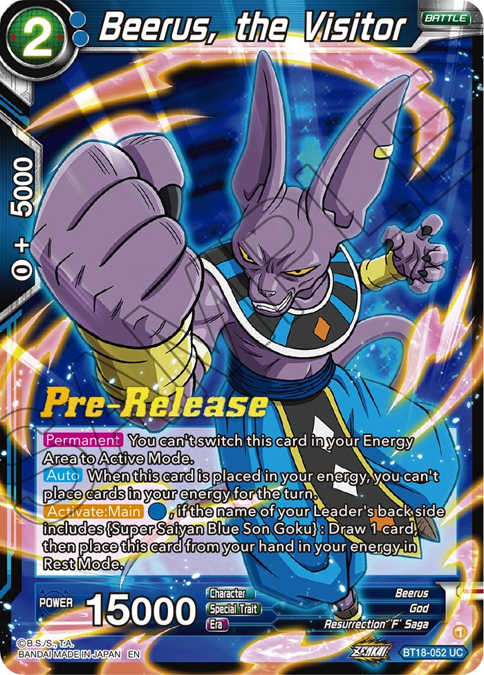 Beerus, the Visitor (BT18-052) [Dawn of the Z-Legends Prerelease Promos] | Mindsight Gaming