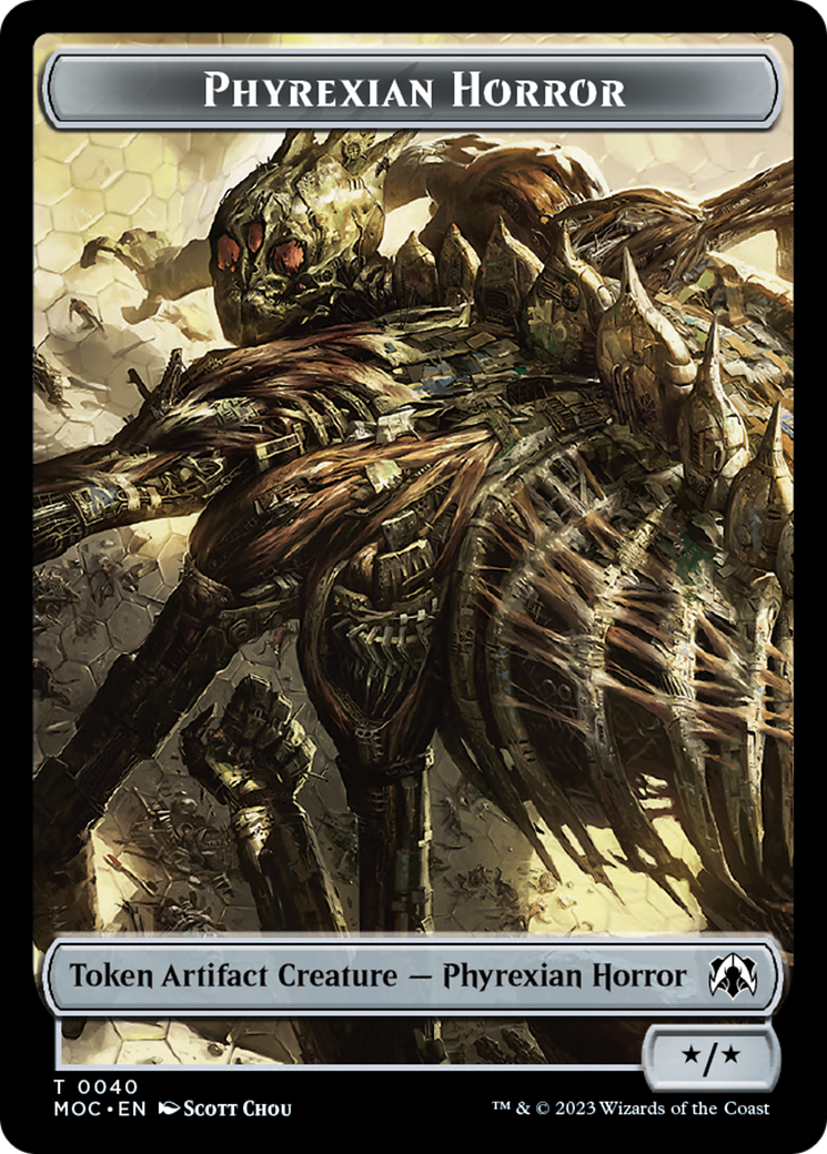 Phyrexian Golem // Phyrexian Horror Double-Sided Token [March of the Machine Commander Tokens] | Mindsight Gaming