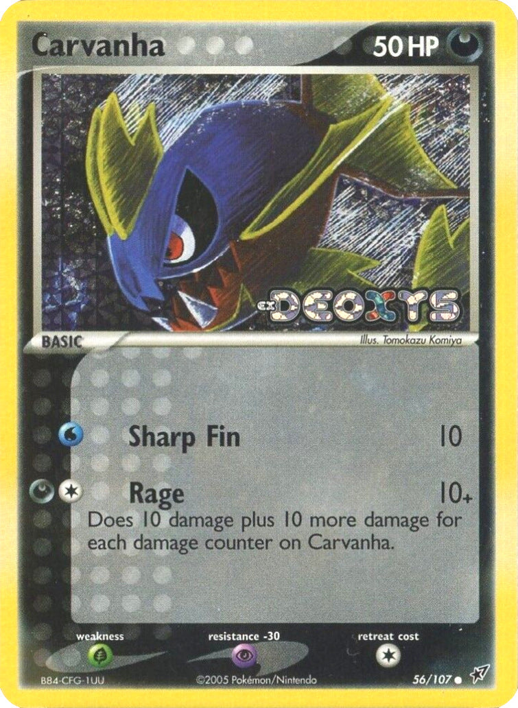 Carvanha (56/107) (Stamped) [EX: Deoxys] | Mindsight Gaming