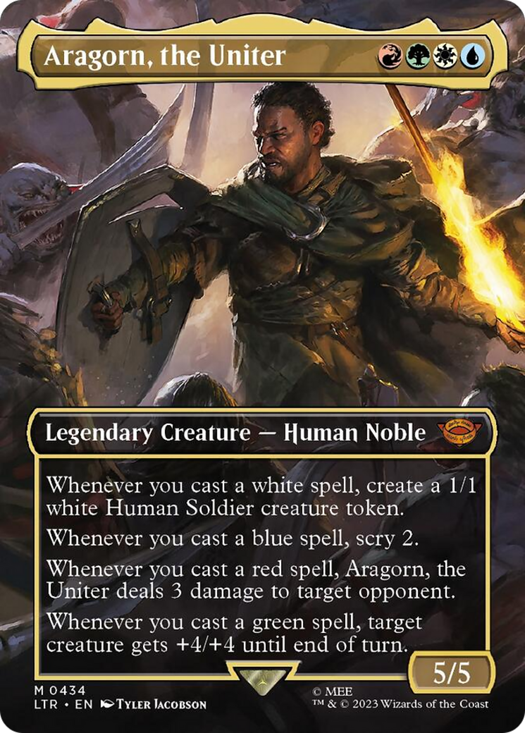 Aragorn, the Uniter (Borderless Alternate Art) [The Lord of the Rings: Tales of Middle-Earth] | Mindsight Gaming