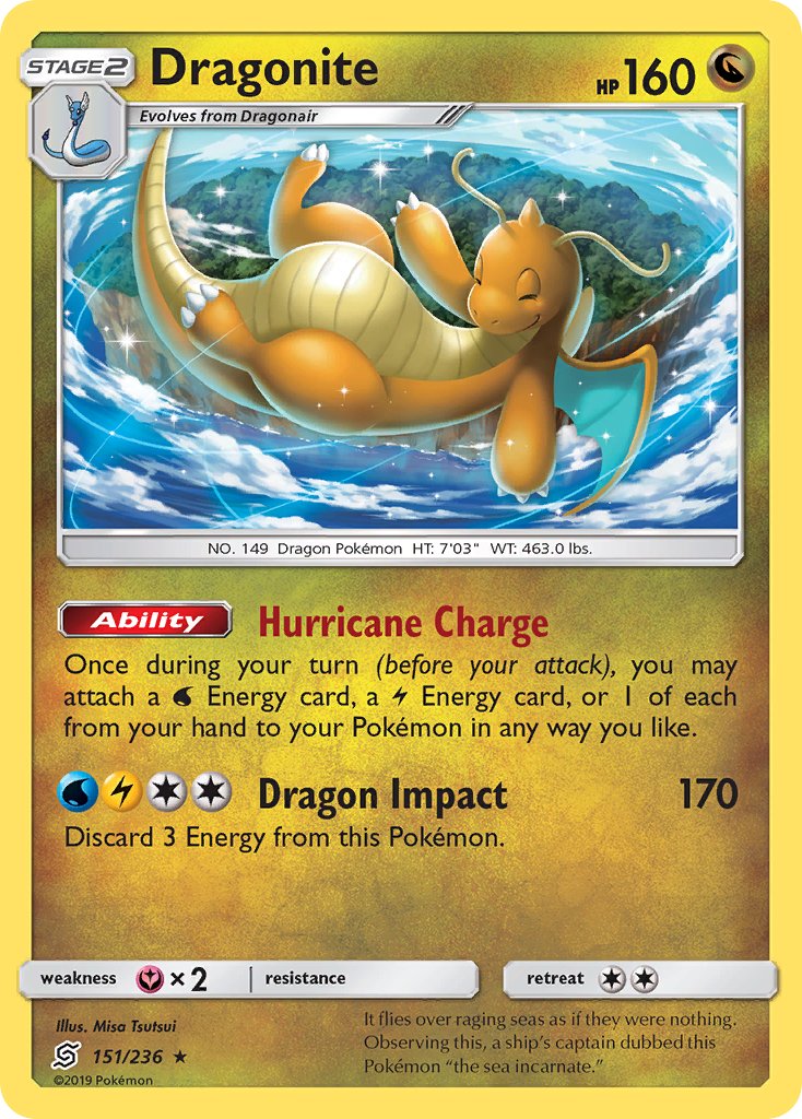 Dragonite (151/236) (Cracked Ice Holo) (Theme Deck Exclusives) [Sun & Moon: Unified Minds] | Mindsight Gaming