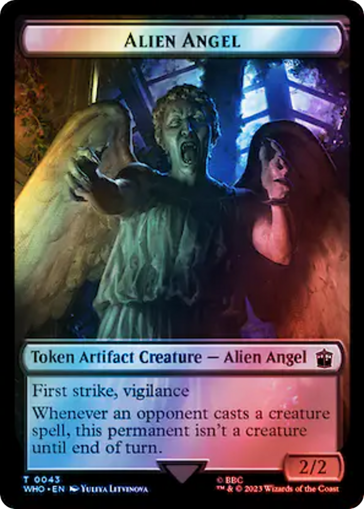 Alien Angel // Clue (0051) Double-Sided Token (Surge Foil) [Doctor Who Tokens] | Mindsight Gaming
