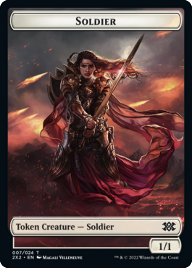 Worm // Soldier Double-sided Token [Double Masters 2022 Tokens] | Mindsight Gaming