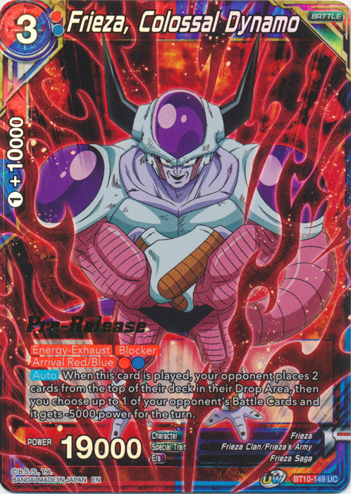 Frieza, Colossal Dynamo (BT10-149) [Rise of the Unison Warrior Prerelease Promos] | Mindsight Gaming