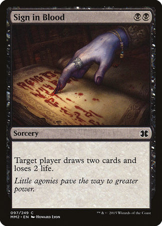 Sign in Blood [Modern Masters 2015] | Mindsight Gaming