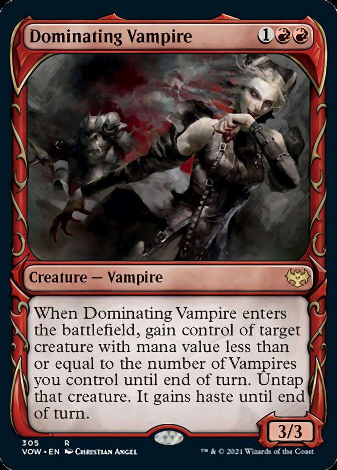 Dominating Vampire (Showcase Fang Frame) [Innistrad: Crimson Vow] | Mindsight Gaming