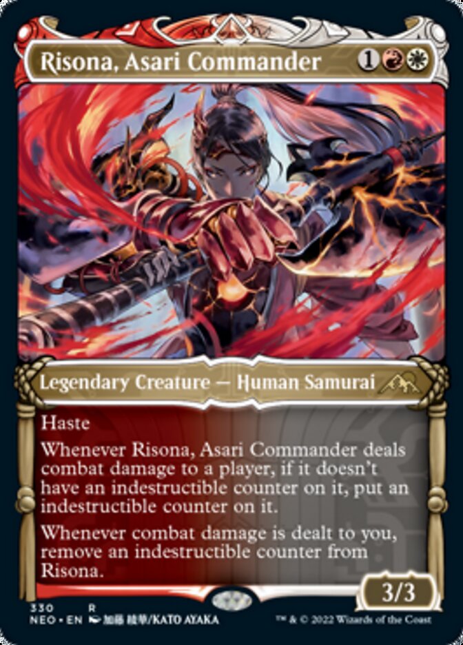 Risona, Asari Commander (Showcase Samurai) [Kamigawa: Neon Dynasty] | Mindsight Gaming