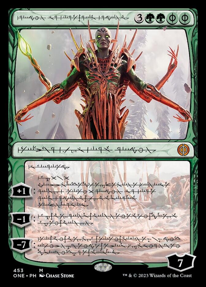 Nissa, Ascended Animist (Phyrexian Step-and-Compleat Foil) [Phyrexia: All Will Be One] | Mindsight Gaming
