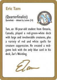 1996 Eric Tam Biography Card [World Championship Decks] | Mindsight Gaming