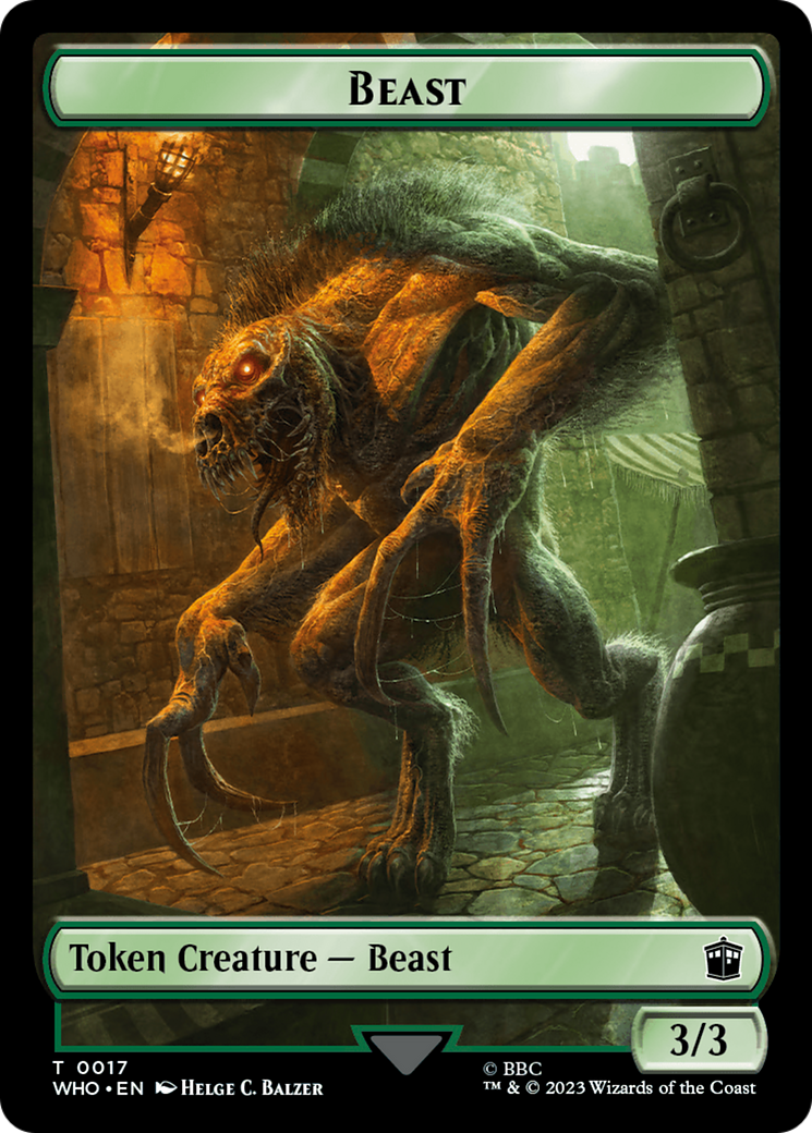 Soldier // Beast Double-Sided Token [Doctor Who Tokens] | Mindsight Gaming