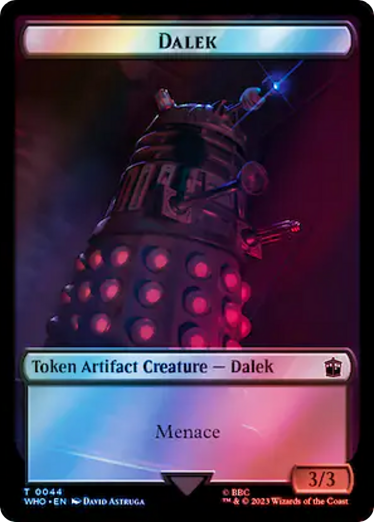 Dalek // Clue (0054) Double-Sided Token (Surge Foil) [Doctor Who Tokens] | Mindsight Gaming