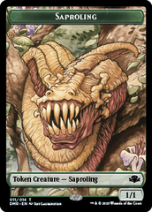 Elephant // Saproling Double-Sided Token [Dominaria Remastered Tokens] | Mindsight Gaming