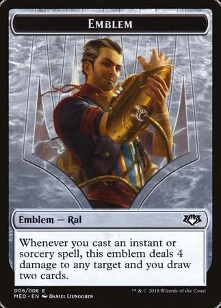 Emblem - Ral, Izzet Viceroy [Mythic Edition Tokens] | Mindsight Gaming