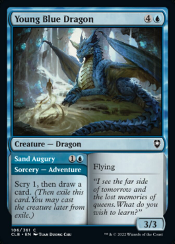 Young Blue Dragon // Sand Augury [Commander Legends: Battle for Baldur's Gate] | Mindsight Gaming