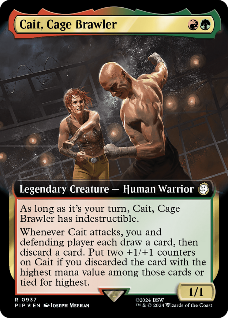 Cait, Cage Brawler (Extended Art) (Surge Foil) [Fallout] | Mindsight Gaming