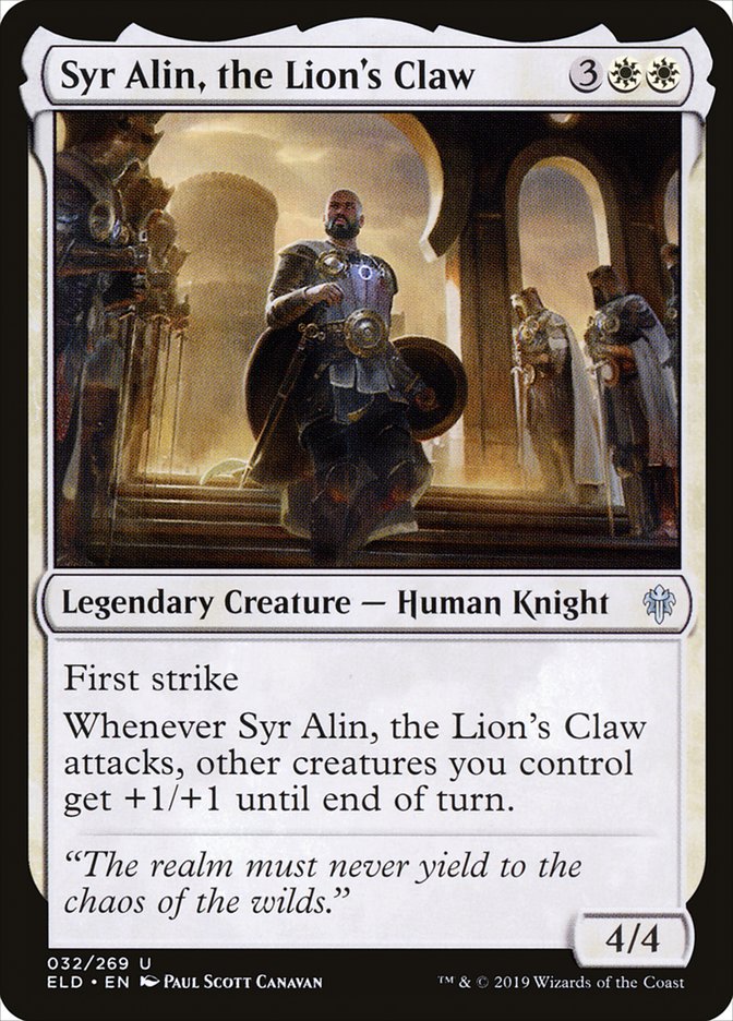 Syr Alin, the Lion's Claw [Throne of Eldraine] | Mindsight Gaming