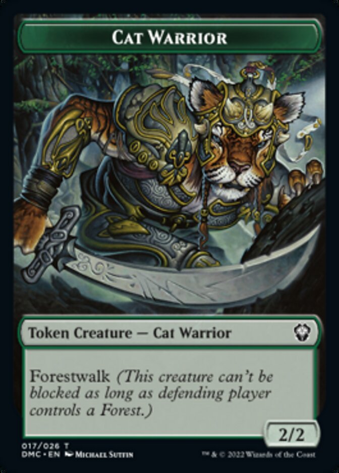 Saproling // Cat Warrior Double-sided Token [Dominaria United Tokens] | Mindsight Gaming