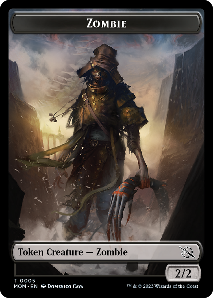 Warrior // Zombie Double-Sided Token [March of the Machine Tokens] | Mindsight Gaming