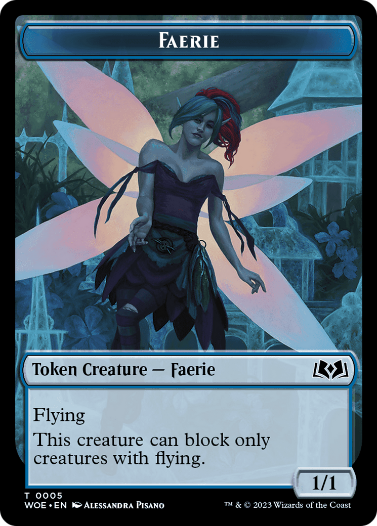 Faerie // Food (0012) Double-Sided Token [Wilds of Eldraine Tokens] | Mindsight Gaming