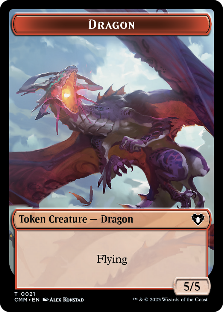 Eldrazi Spawn // Dragon (0021) Double-Sided Token [Commander Masters Tokens] | Mindsight Gaming