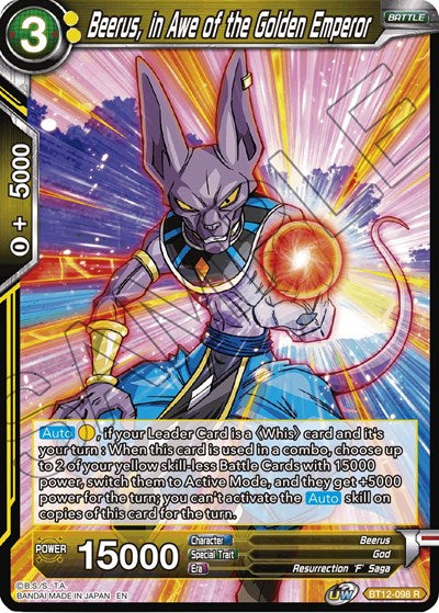 Beerus, in Awe of the Golden Emperor [BT12-098] | Mindsight Gaming