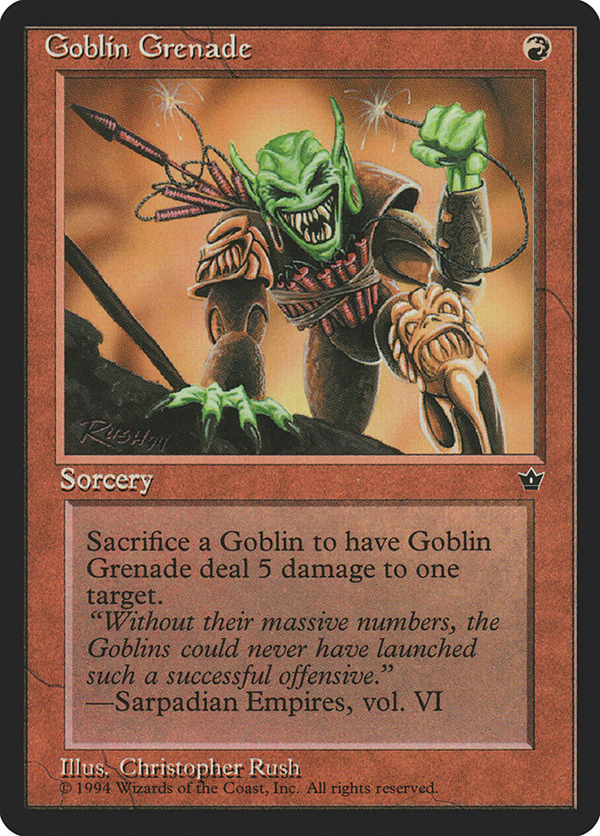 Goblin Grenade (Christopher Rush) [Fallen Empires] | Mindsight Gaming