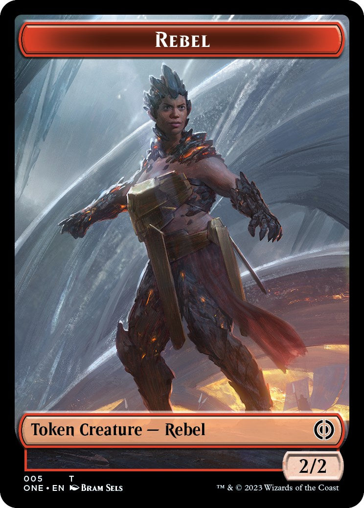 Rebel // Goblin Double-Sided Token [Phyrexia: All Will Be One Commander Tokens] | Mindsight Gaming