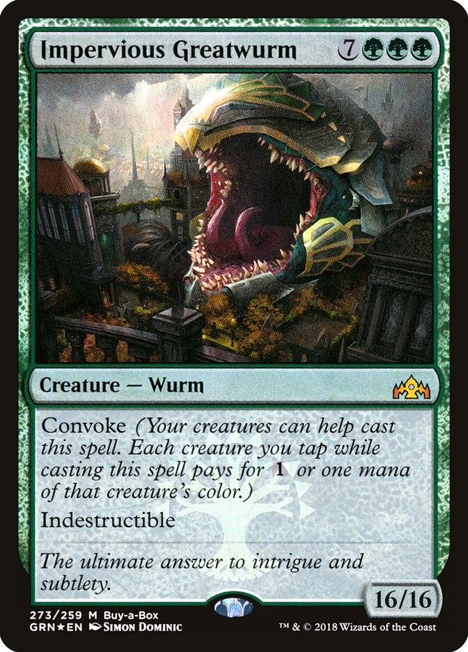 Impervious Greatwurm (Buy-A-Box) [Guilds of Ravnica] | Mindsight Gaming