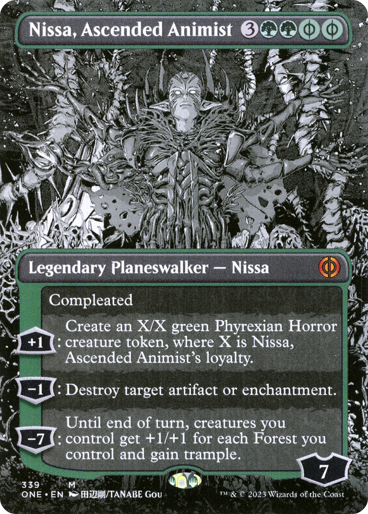 Nissa, Ascended Animist (Borderless Manga) [Phyrexia: All Will Be One] | Mindsight Gaming