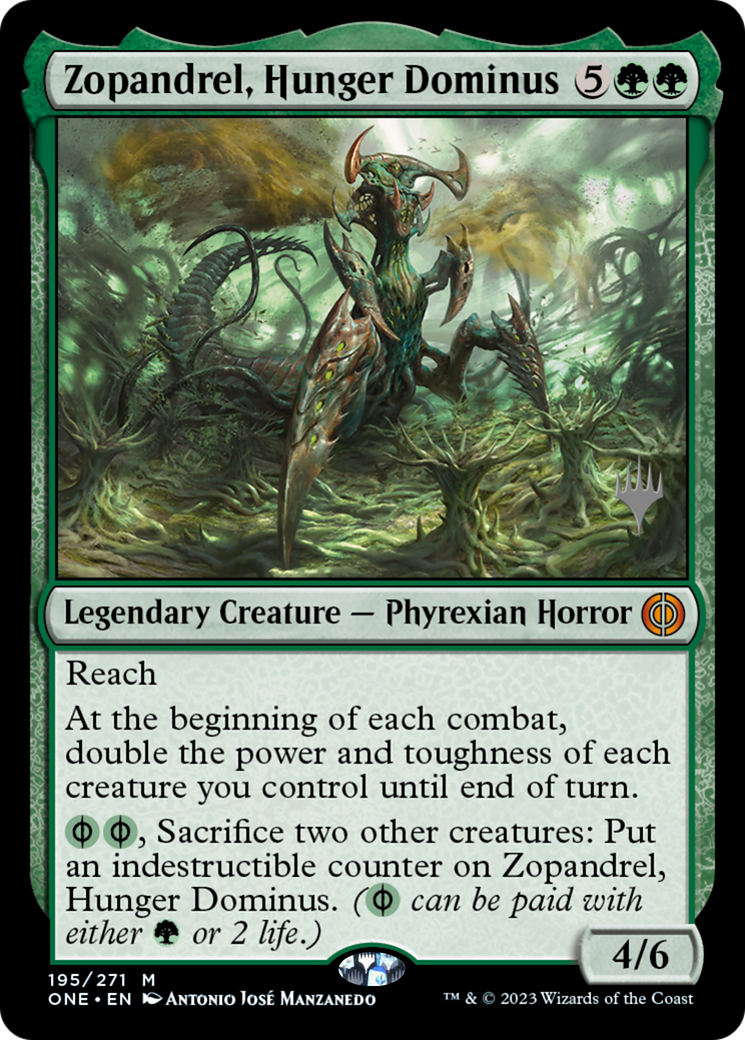 Zopandrel, Hunger Dominus (Promo Pack) [Phyrexia: All Will Be One Promos] | Mindsight Gaming