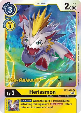 Herissmon [BT7-031] [Next Adventure Prerelease Cards] | Mindsight Gaming