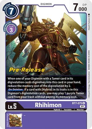 Rhihimon [BT7-075] [Next Adventure Prerelease Cards] | Mindsight Gaming