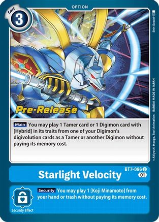 Starlight Velocity [BT7-096] [Next Adventure Prerelease Cards] | Mindsight Gaming