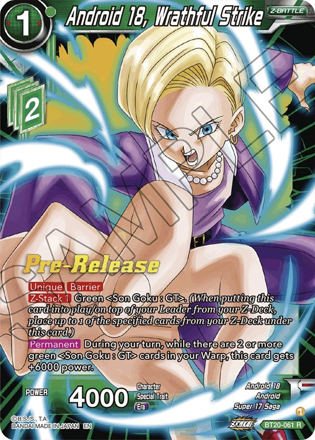 Android 18, Wrathful Strike (BT20-061) [Power Absorbed Prerelease Promos] | Mindsight Gaming