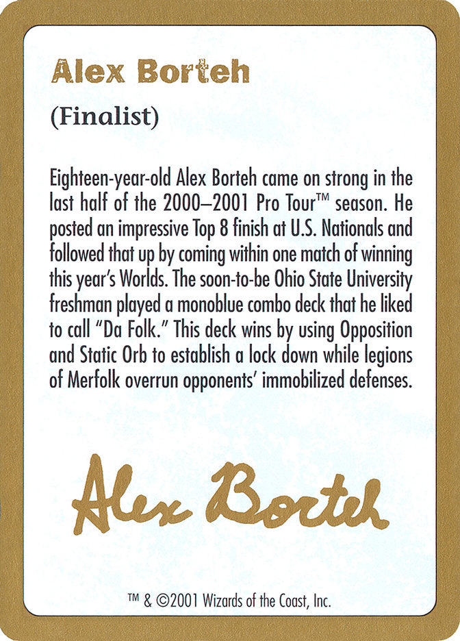 Alex Borteh Bio [World Championship Decks 2001] | Mindsight Gaming