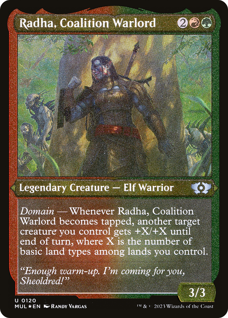 Radha, Coalition Warlord (Foil Etched) [Multiverse Legends] | Mindsight Gaming
