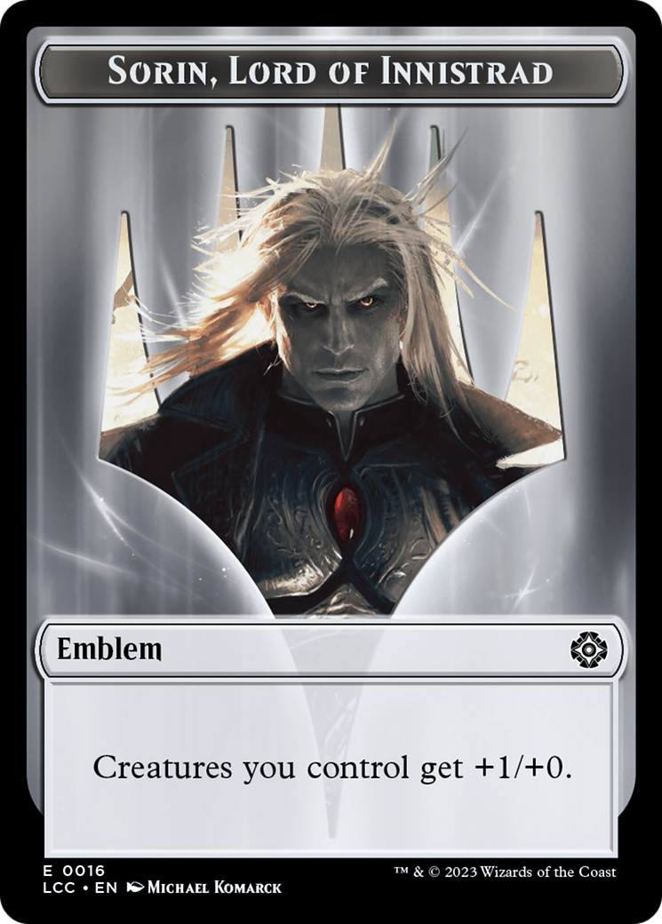 Emblem - Sorin, Lord of Innistrad // Vampire (0004) Double-Sided Token [The Lost Caverns of Ixalan Commander Tokens] | Mindsight Gaming