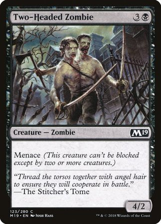 Two-Headed Zombie [Core Set 2019] | Mindsight Gaming