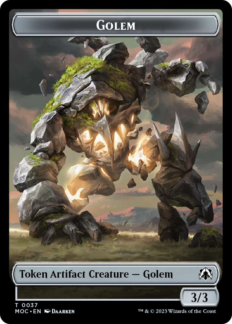 Golem // Clue Double-Sided Token [March of the Machine Commander Tokens] | Mindsight Gaming