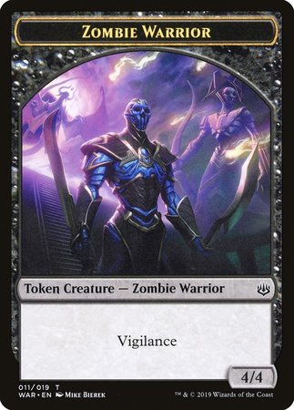 Zombie Warrior Token [War of the Spark Tokens] | Mindsight Gaming