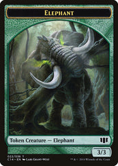 Elephant // Elf Warrior Double-sided Token [Commander 2014 Tokens] | Mindsight Gaming