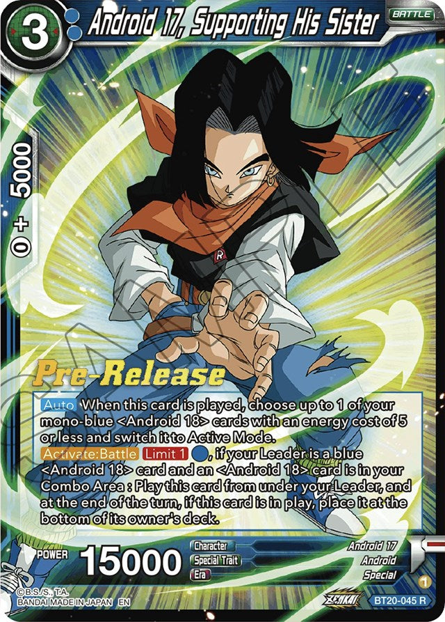 Android 17, Supporting His Sister (BT20-045) [Power Absorbed Prerelease Promos] | Mindsight Gaming