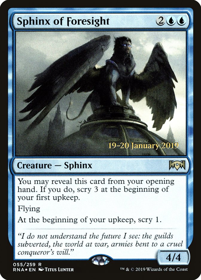 Sphinx of Foresight [Ravnica Allegiance Prerelease Promos] | Mindsight Gaming